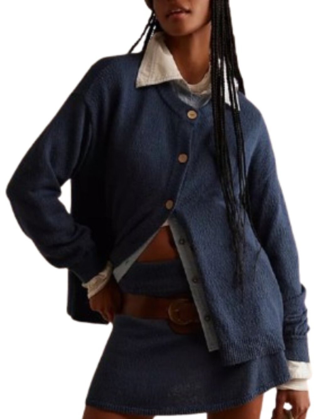Free People Ameena Sweater Cardigan Buttons